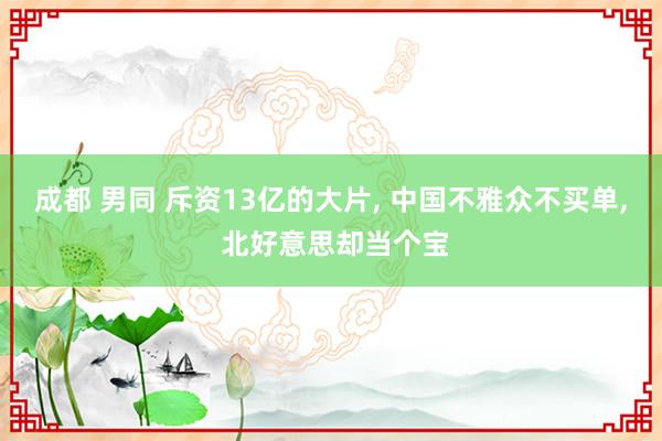 成都 男同 斥资13亿的大片， 中国不雅众不买单， 北好意思却当个宝