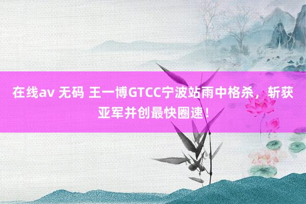 在线av 无码 王一博GTCC宁波站雨中格杀，斩获亚军并创最快圈速！