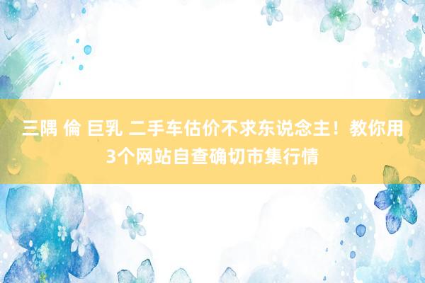 三隅 倫 巨乳 二手车估价不求东说念主！教你用3个网站自查确切市集行情