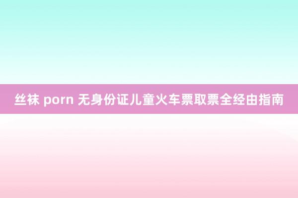 丝袜 porn 无身份证儿童火车票取票全经由指南