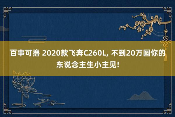 百事可撸 2020款飞奔C260L， 不到20万圆你的东说念主生小主见!