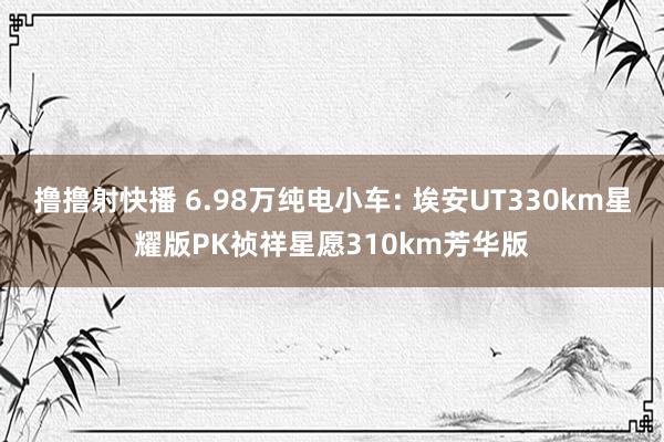 撸撸射快播 6.98万纯电小车: 埃安UT330km星耀版PK祯祥星愿310km芳华版